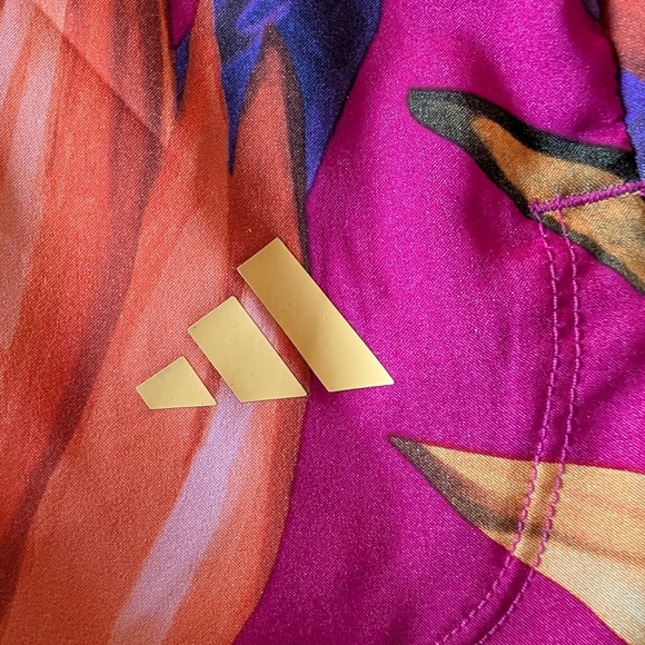 FARM RIO x ADIDAS Training Pacer Shorts Birds of Paradise Bold Pink Size Medium - Picture 12 of 16